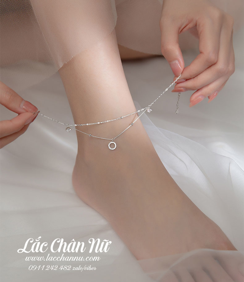 Lắc chân bạc nữ cá tính LCBN285