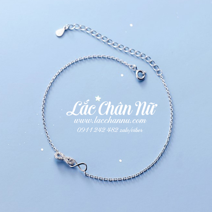 Lắc chân bạc nữ cao cấp hình vô cực LCBN238