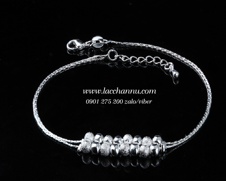 Lắc chân bạc và hợp kim dây đôi sang chảnh LCNU01